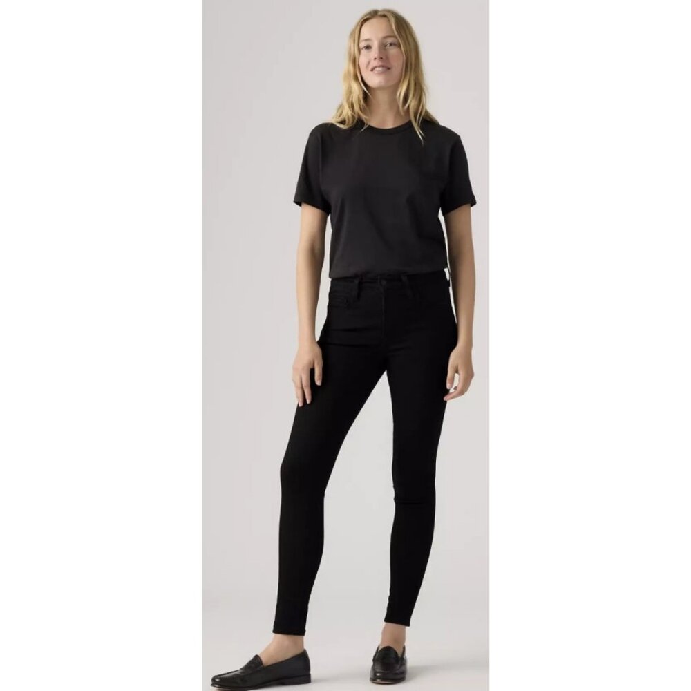 Levi's 720 Black Skinny Jeans High Rise Stretch Denim
